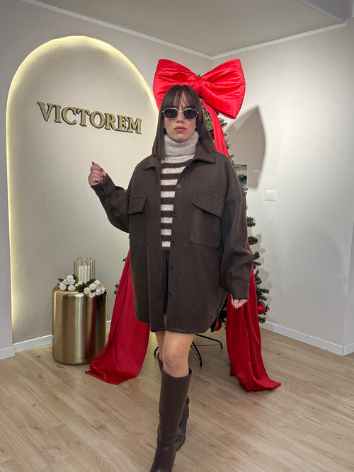 Camicione pesante con bottoni over