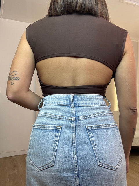 Body mezzo collo scollatura sul retro