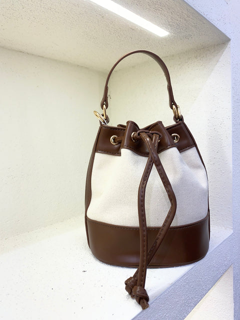 Borsa secchiello profili ecopelle