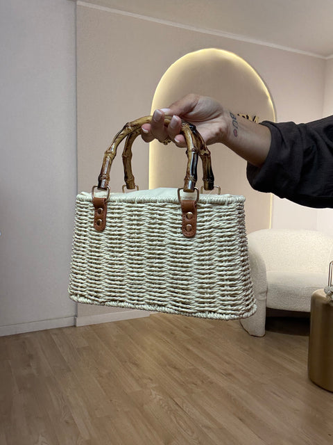 Borsa rafia manico rigido