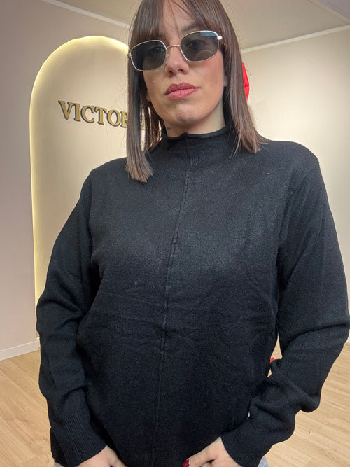 Coordinato lana rasata mezzo collo