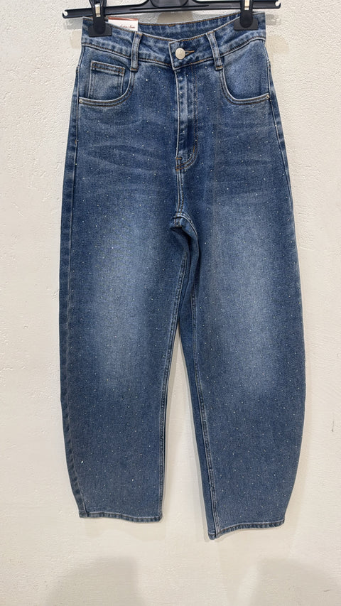 Jeans balloon strass