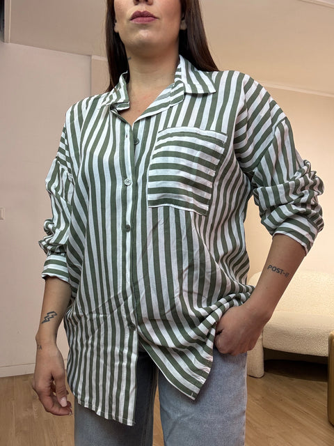 Camicia riga con taschino