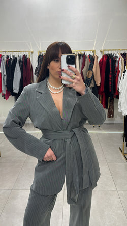 Tailleur kimono gessato