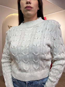 Maglia lana grossa treccia low cost