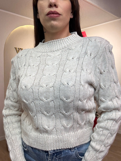 Maglia lana grossa treccia low cost