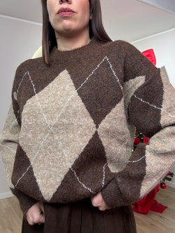 Maglia rombi girocollo