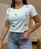 T-shirt fiorellini rilievo