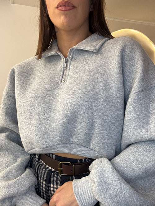 Felpa in pile con zip