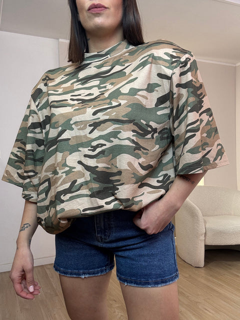 T shirt mimetica spalline