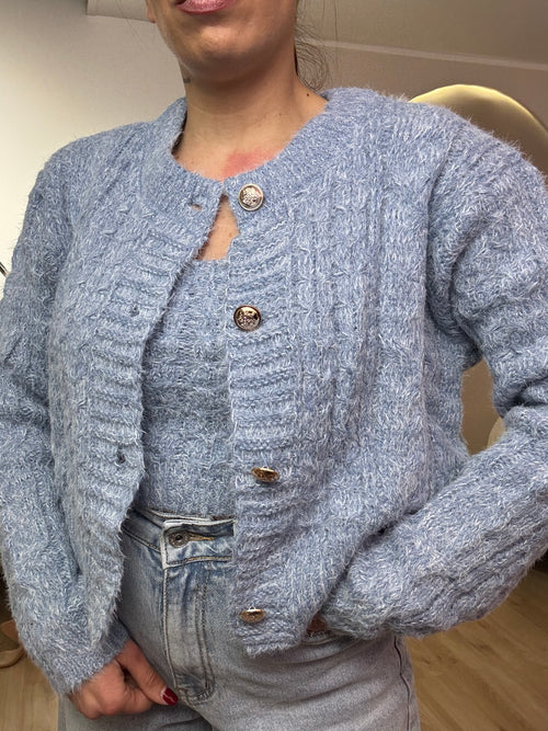 Twinset con bottoni gold