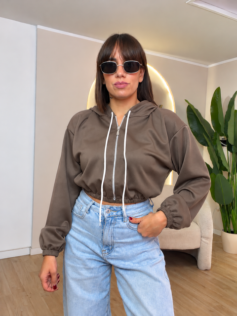 Felpa skuba crop