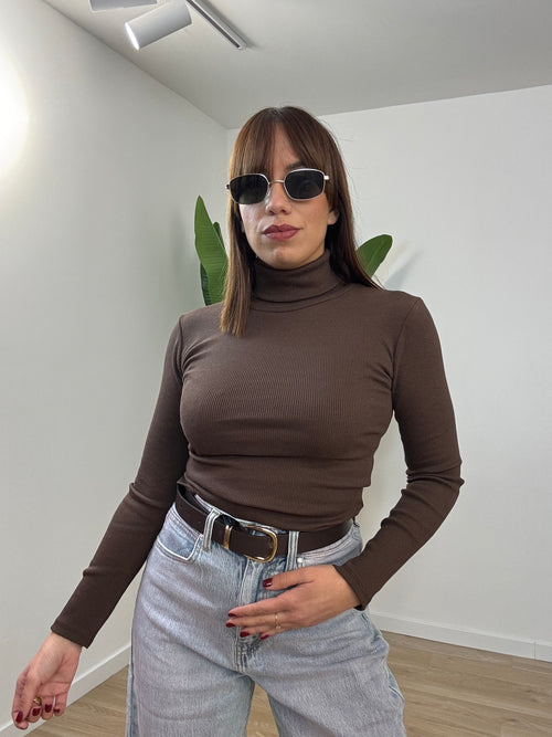 Body a costine collo alto