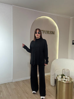 Coordinato lana rasata mezzo collo