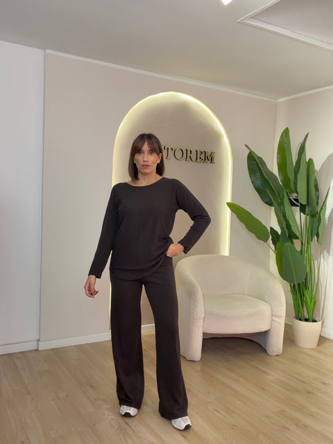 Coordinato in lana rasata