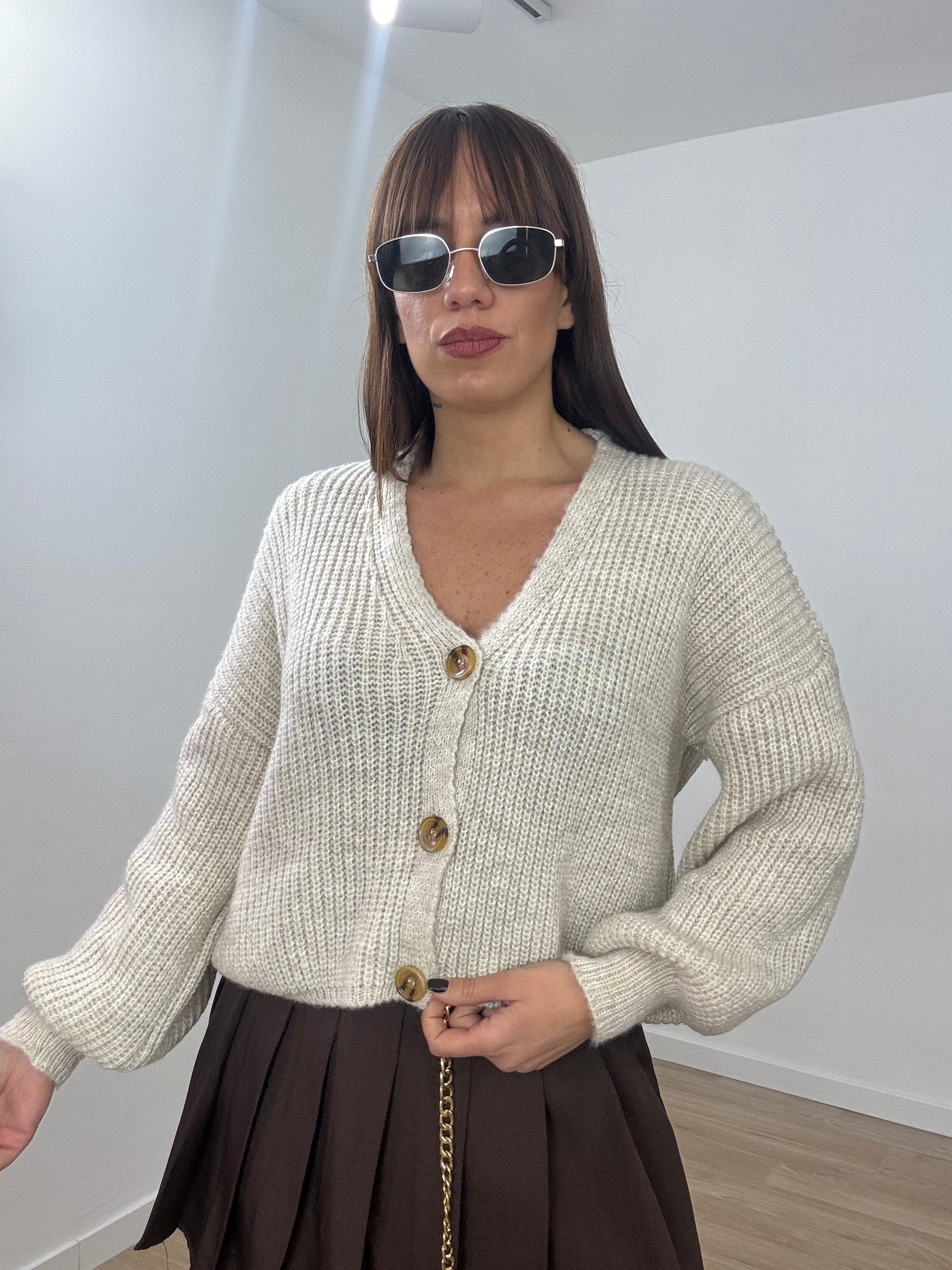 Cardigan lana grossa