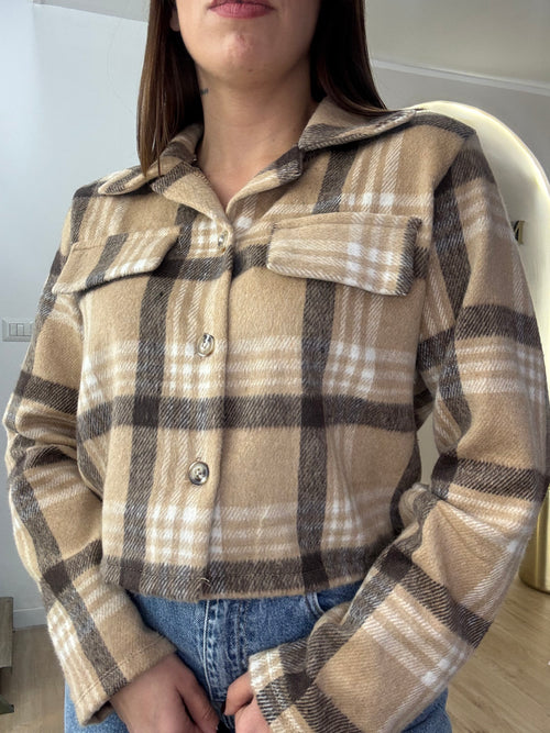 Camicia crop a quadri