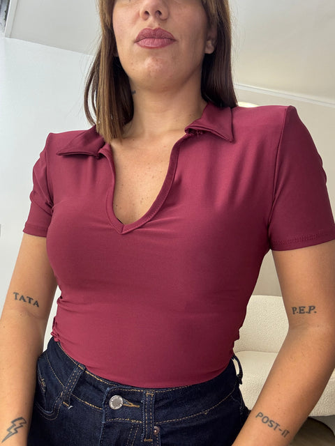 Body in lycra con colletto - Victorem