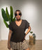 T- shirt in cotone scollo a V - Victorem