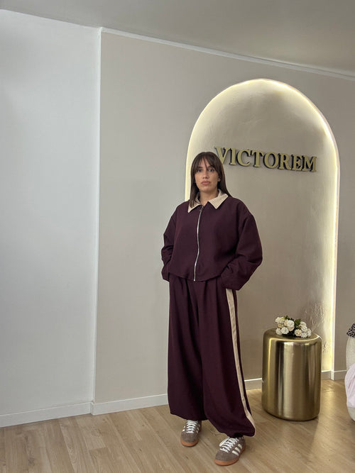 Coordinato con dettagli velluto