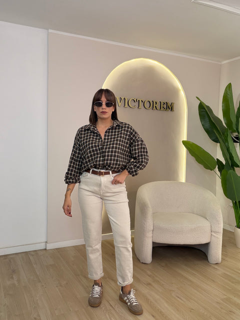 Jeans mom fit beige