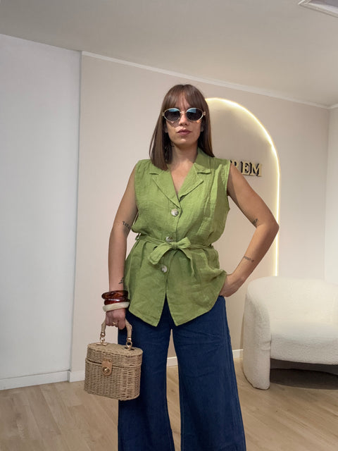 Gilet 100 % lino
