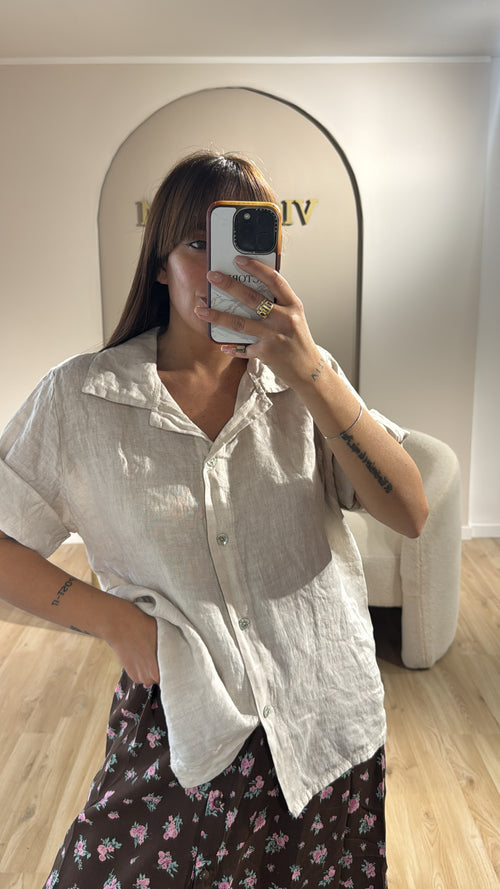 Camicia 100 % Lino mezza manica