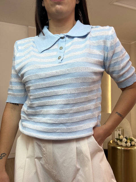 Polo in filo rigata