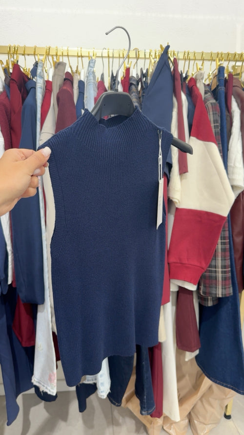 Maglia giro manica lana rasata