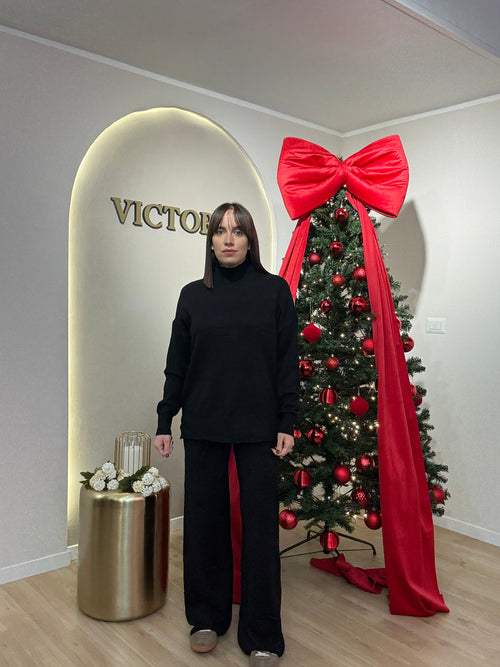 Coordinato lana rasata mezzo collo