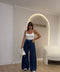 Jeans denim leggerò gamba ampia