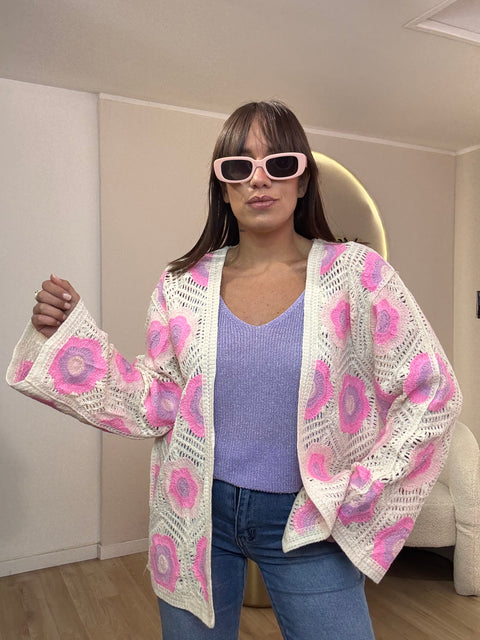 Cardigan macramè