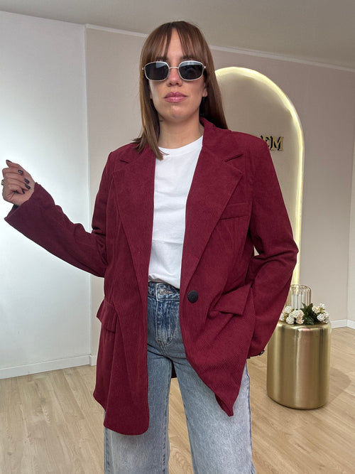 Giacca a costine in velluto