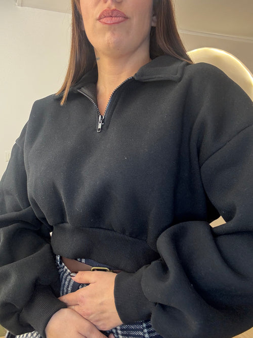 Felpa in pile con zip