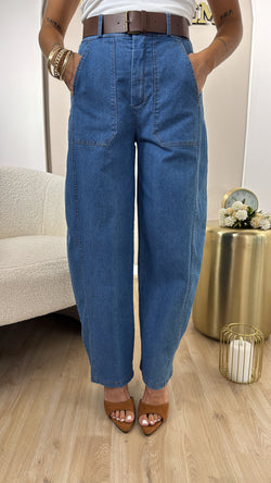Pantalone jeans con cinta
