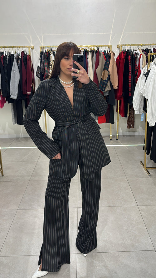 Tailleur kimono gessato