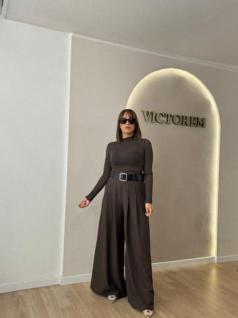 Pantalone ampio con cinta - Victorem