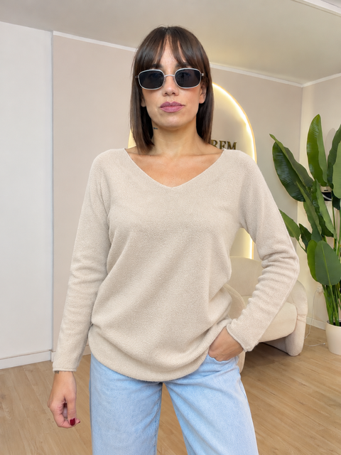 Maglia lana rasata basic