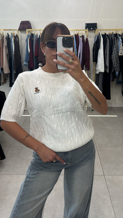Maglia treccia con Teddy