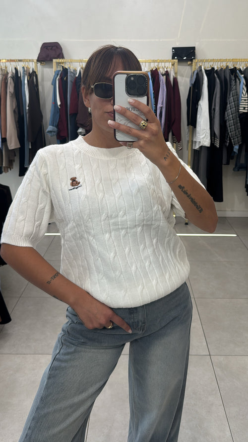 Maglia treccia con Teddy