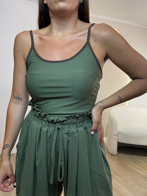 Body con profili a contrasto -