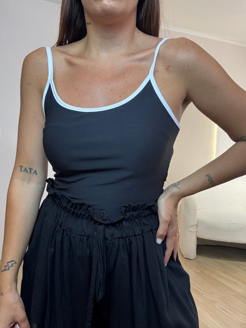 Body con profili a contrasto -