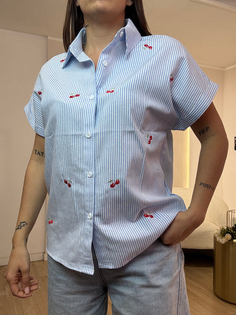 Camicia in cotone cherry