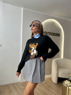 Panta gonna plisse con passanti