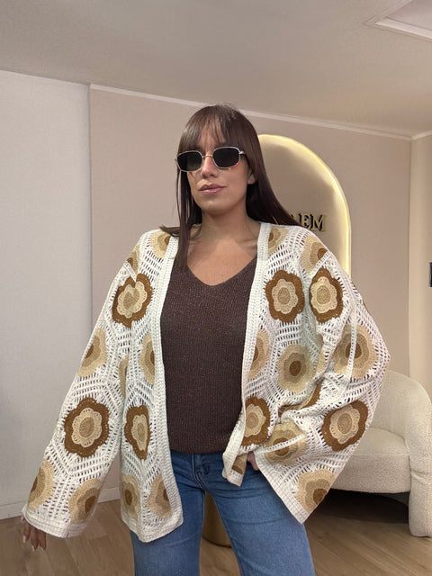 Cardigan macramè