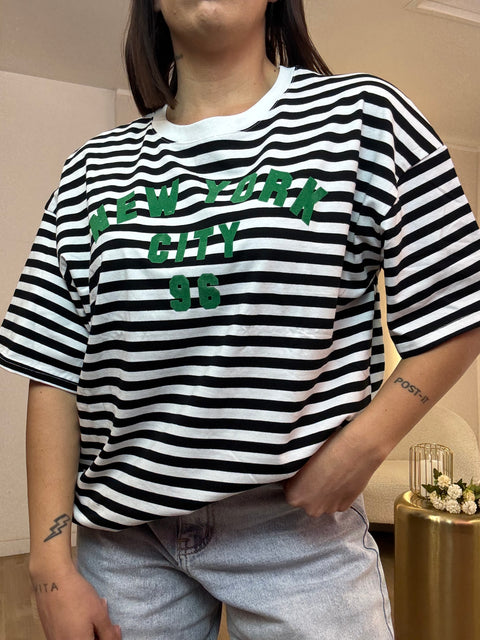 T-shirt rigata NEW YORK