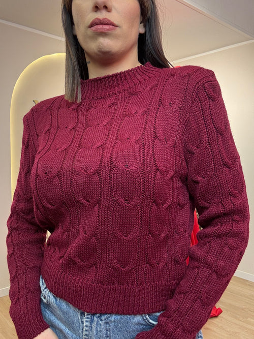 Maglia lana grossa treccia low cost