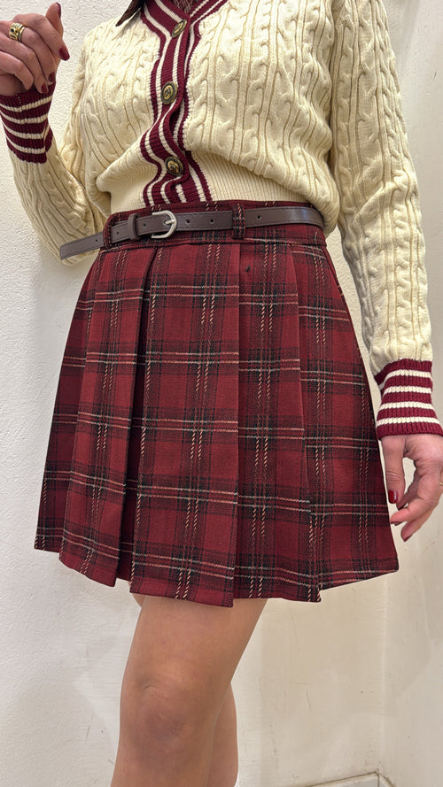 Pantagonna  plisse scozzese con cinta