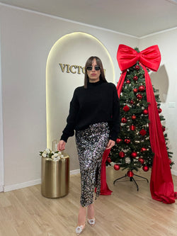 Gonna longuette in paillettes