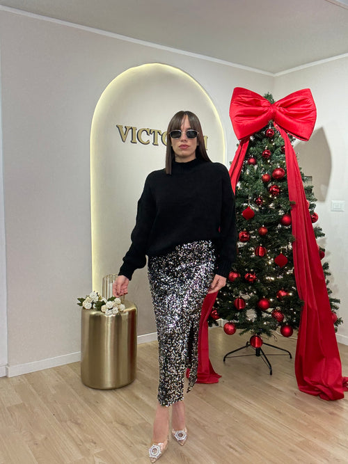 Gonna longuette in paillettes